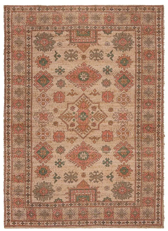 Ručne tkaný koberec s prímesou juty v ružovej a terakotovej farbe 80x150 cm Lana Jute – Flair Rugs