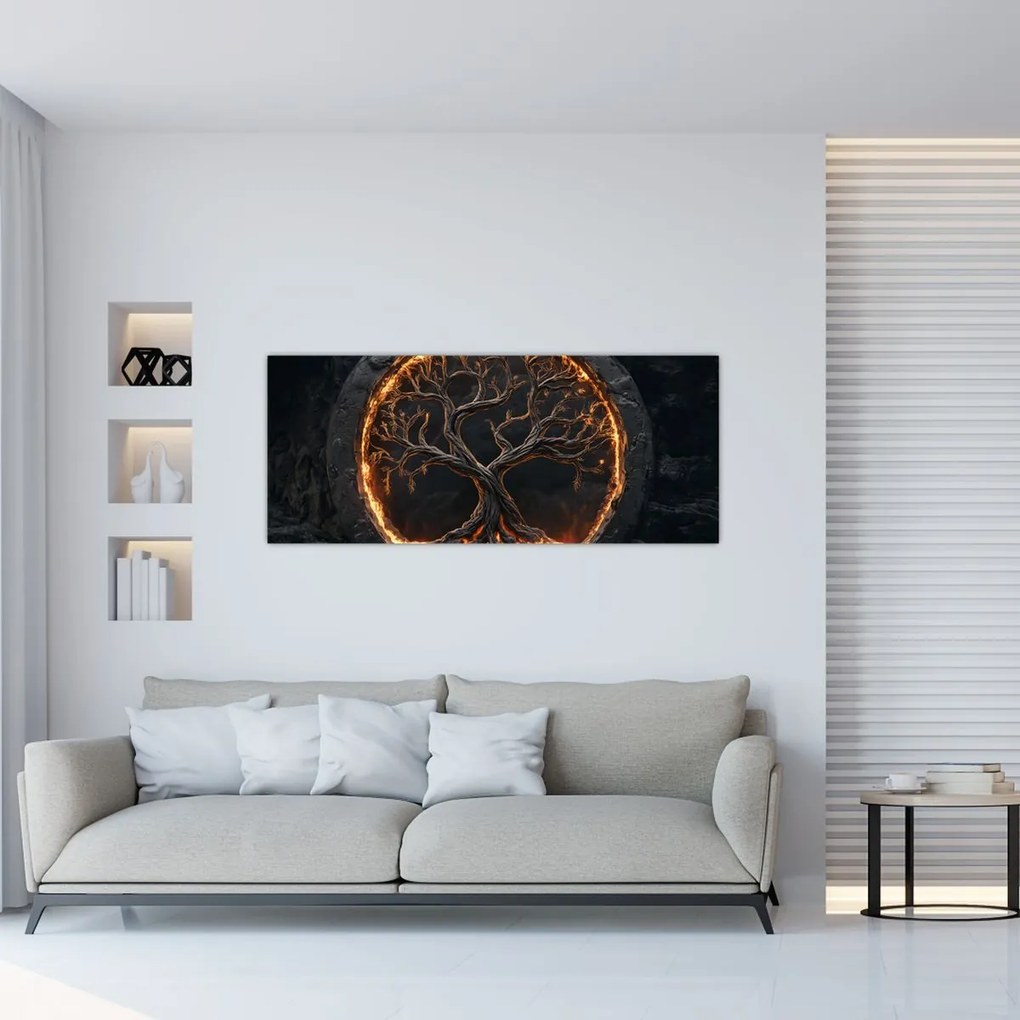 Obraz – Strom života v láve I. (120x50 cm)