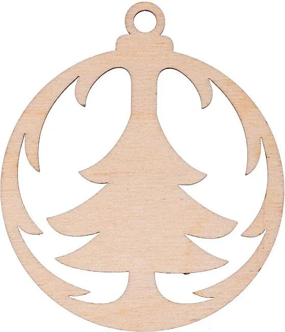 ČistéDrevo Drevená vianočná výzdoba - banka sa stromčekom