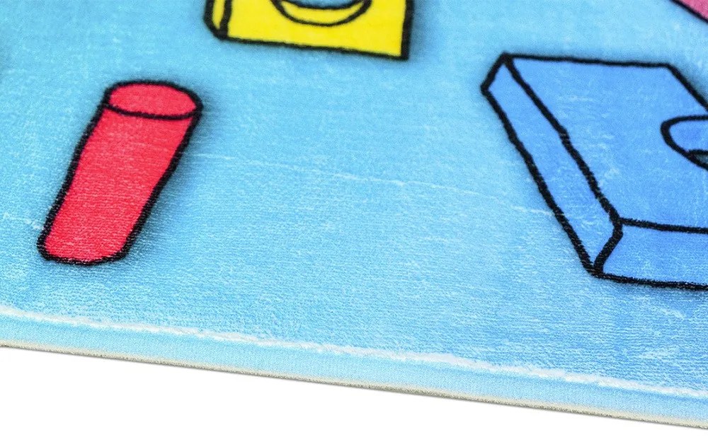 BO-MA, Protišmykový kusový koberec Skákací panák modrý, 140x200, modrá, detská izba