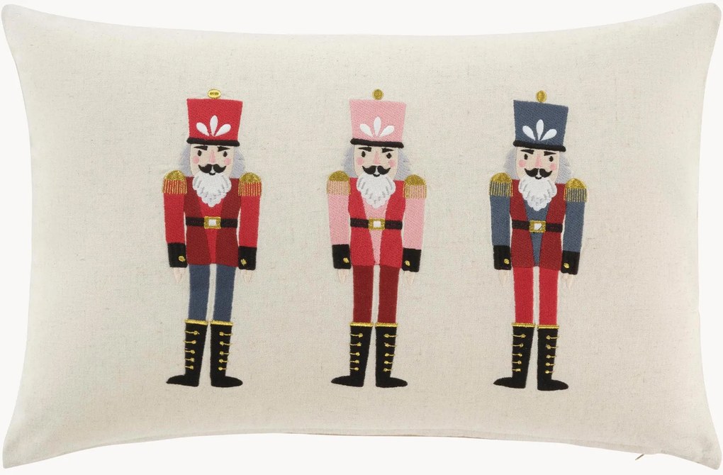 Vianočný vyšívaný poťah na vankúš Nötknäppare