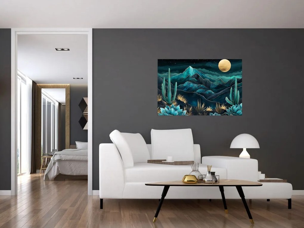 Obraz - Tyrkysová noc (90x60 cm)