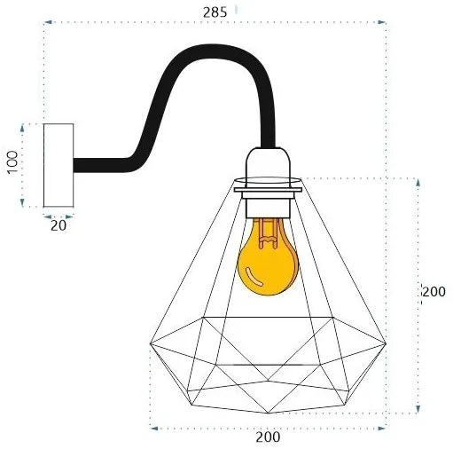 Nástenná lampa KINKIET Olava zlatá