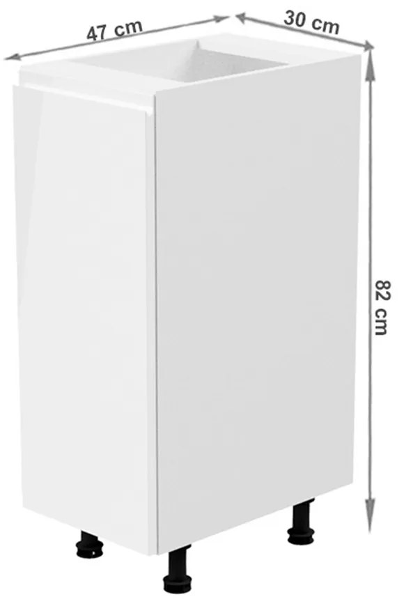 Dolná kuchynská skrinka D30 Aurellia (biela + biely lesk) (L). Vlastná spoľahlivá doprava až k Vám domov. 1015746