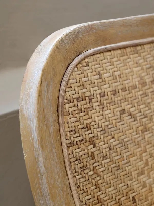 Prírodné drevené kreslo s výpletom Lounge - 60*62*78 cm