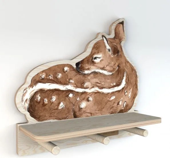 Polička do detskej izby ospalý jeleň