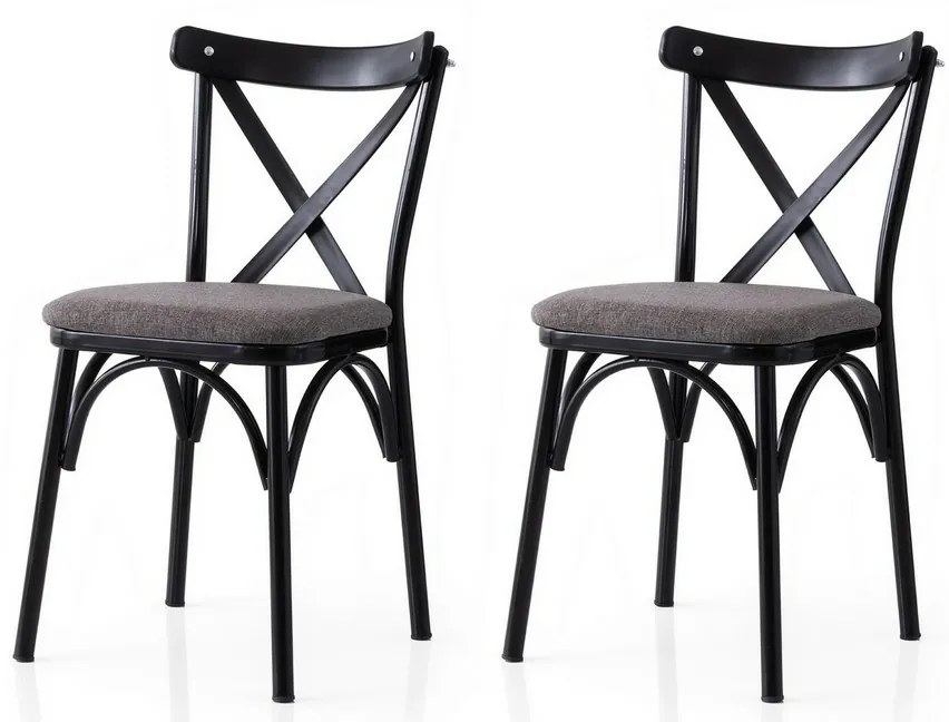 Súprava jedálenských stoličiek Ekol Grey and Black, 2 ks