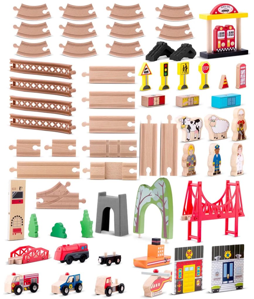Drevené vláčikové mestečko 100 ks RK-879 Ricokids