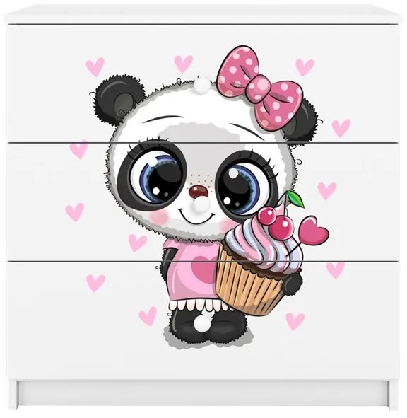 Detská komoda BABYDREAMS Panda biela