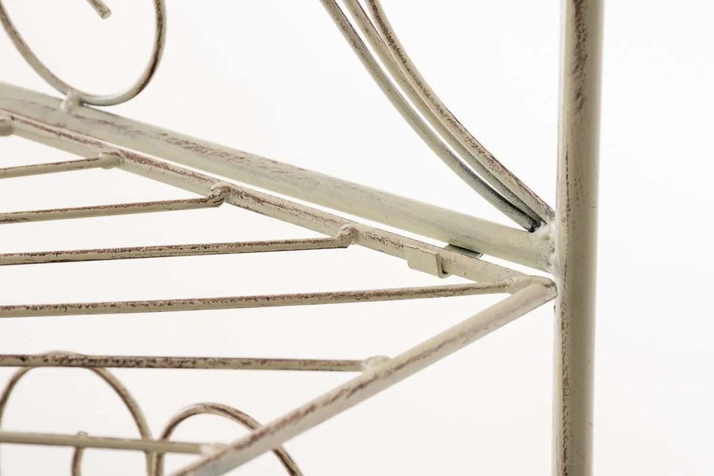 Kovová polica regál Maia - Krémová antik