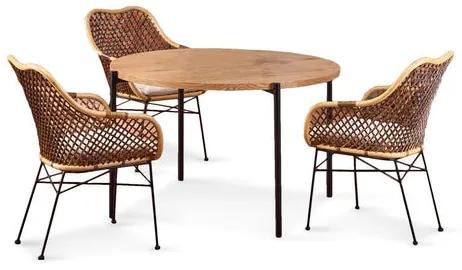 Jedálenský stôl Milo 120x76x120 cm (dub, čierna)