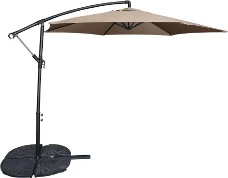 Záhradný slnečník Jumbo 300 cm, šedo-béžový%