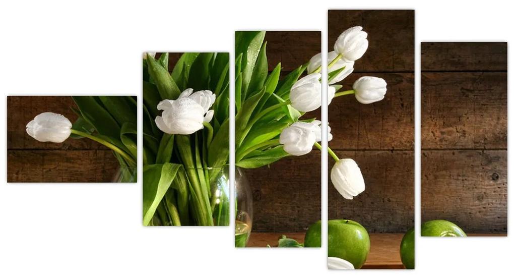 Váza s tulipány - obraz