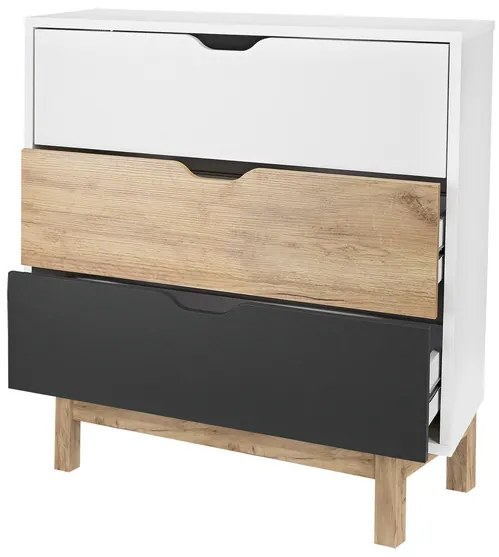 LIVARNO home Komoda s 3 zásuvkami Copenhagen, 80 x 35 x 85 cm (100366089)