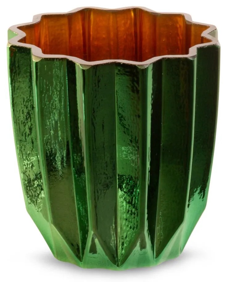 SKLENENÝ SVIETNIK NEGRO (02) (FI) 10X10 CM ZELENÉ