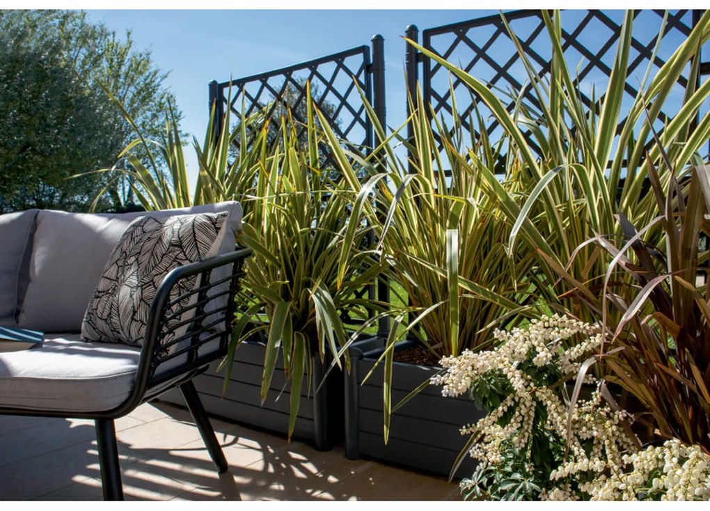 STEFANPLAST Truhlík 30 l s trelážou/mriežkou, antracit