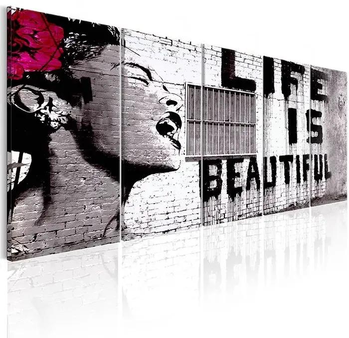 Obraz - Banksy: Life is Beautiful Veľkosť: 200x80, Verzia: Na talianskom plátne