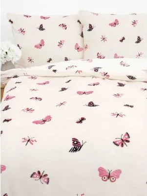 Obliečky mikroplyš Exclusive – Motýliky béžové 140 × 200 cm, 70 x 90 cm