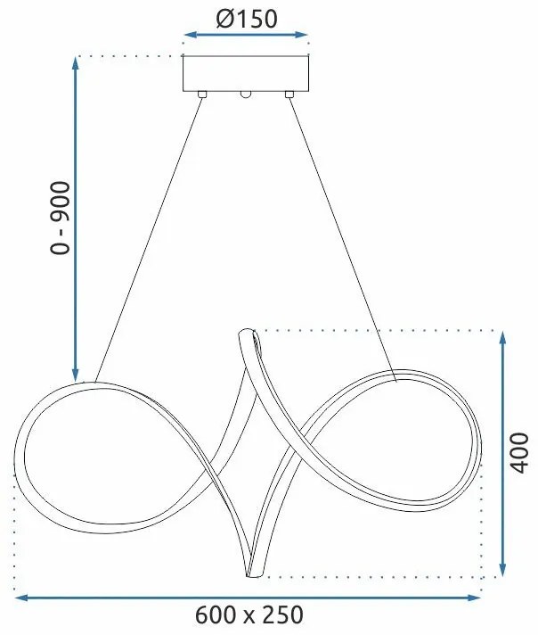 Toolight Toolight, LED závesné svietidlo, 50W, 4000K, 4000lm, G081-1CP, zlatá, OSW-09740