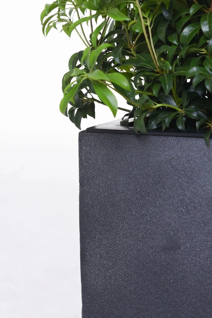 Kvetináč BLOCK, sklolaminát-vzhľad kameňa, 40x40x40 cm, antracit