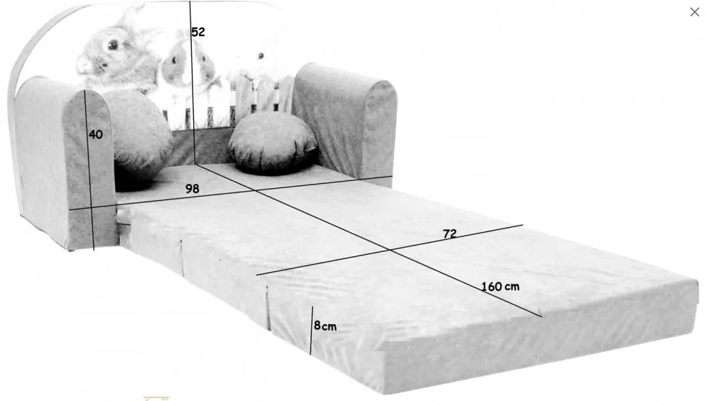 Detská rozkladacia pohovka 98 x 170 cm Červená formula