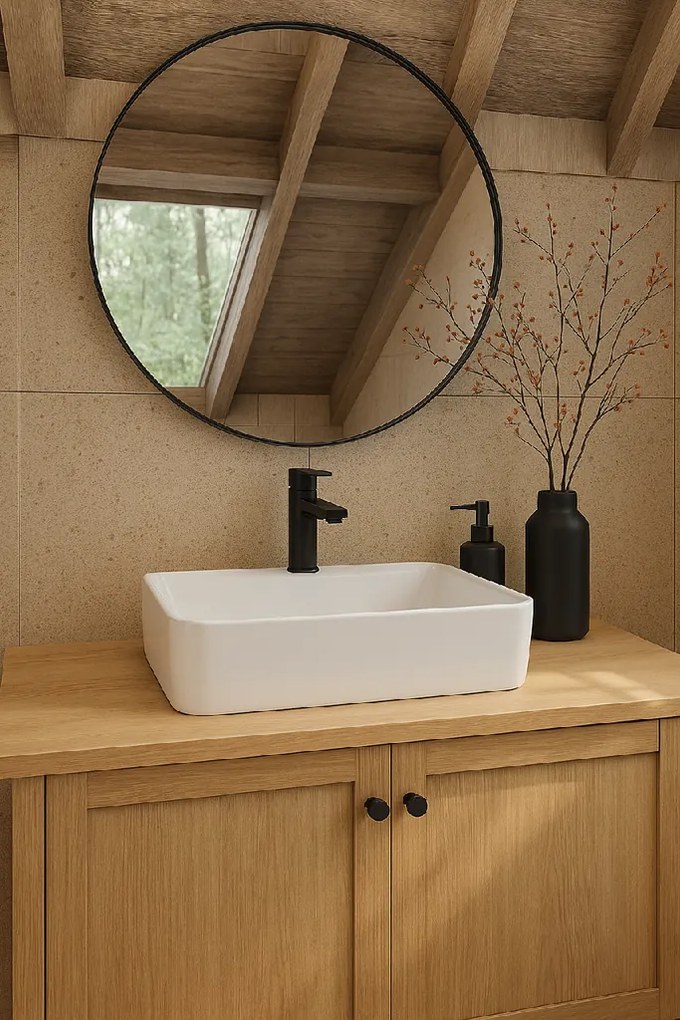 Erga Belle, umývadlo na dosku 480x370x130 mm, biela lesklá, ERG-V03-YT-038-WH