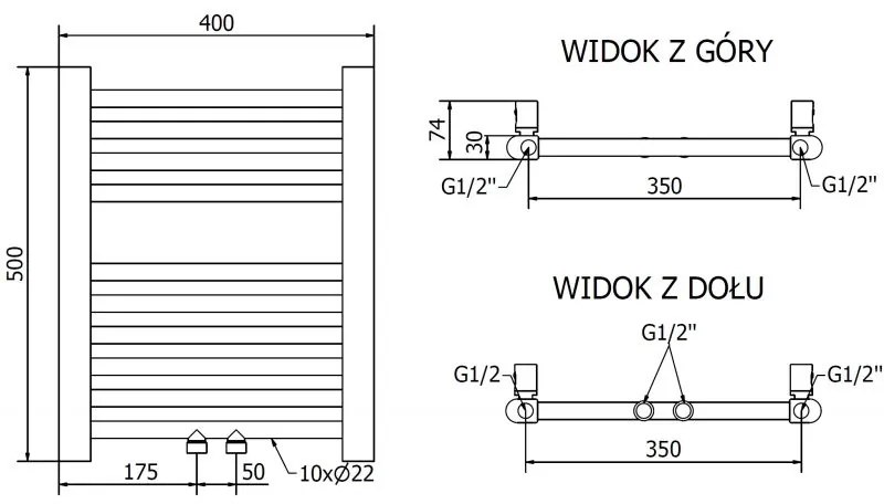 Mexen Mars, elektrické vykurovacie teleso 500 x 400 mm, 300 W, zlatá lesklá, W110-0500-400-2300-50