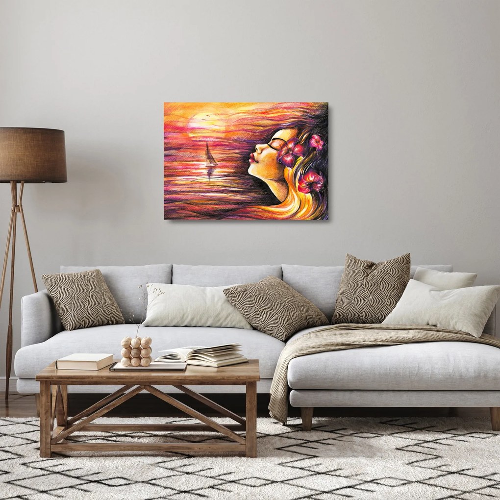 Sklenený obraz - Spomienky na leto (70x50 cm)