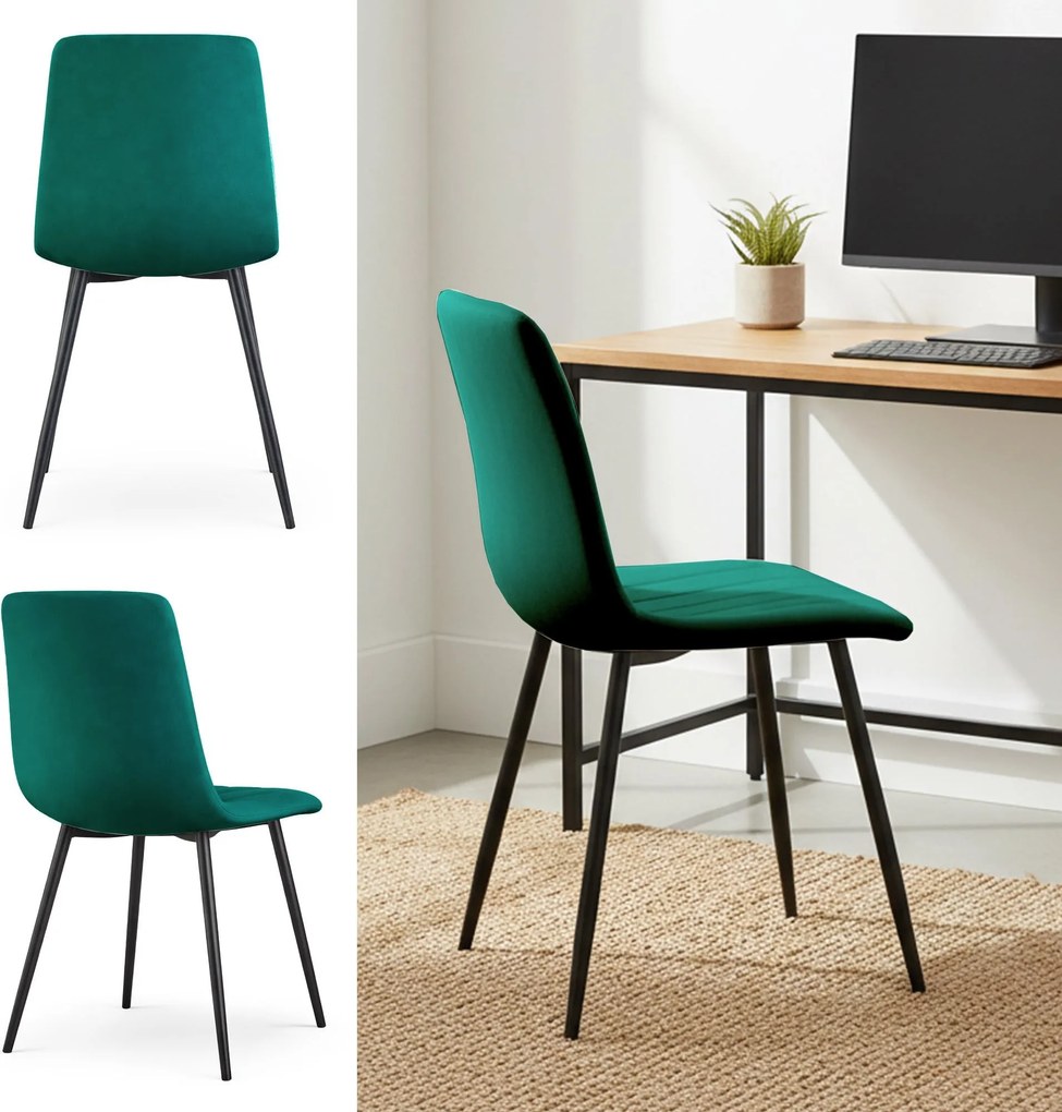 Čalouněná jídelní židle Livo lahvově zelená