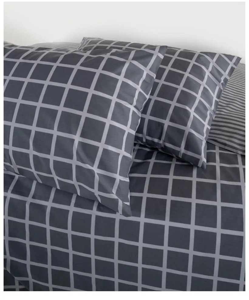 Sivé obliečky na dvojlôžko/predĺžené z bavlny Renforcé 240x220 cm Linear Calm Geometric – Mila Home Luxury