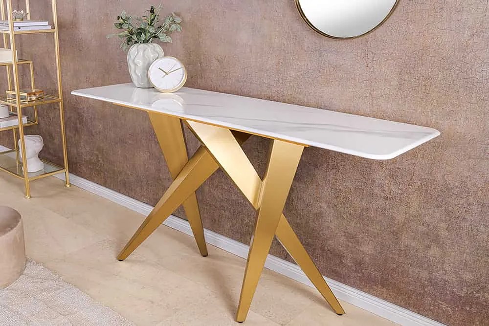 Dizajnová konzola Zephyra 140 cm biela