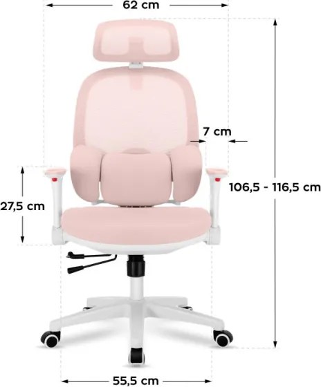 Detská otočná stolička Mark Adler Junior 6.3 Pink