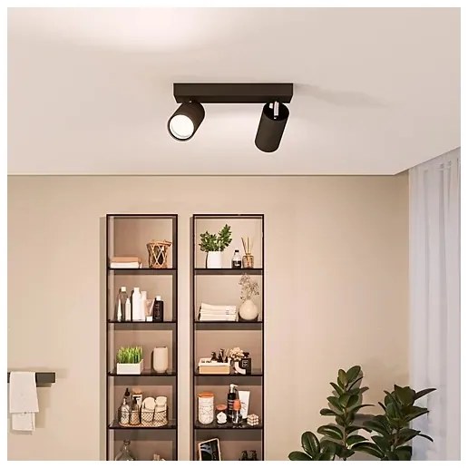 Philips - Kúpeľňové bodové svietidlo IDRIS 2xGU10/5W/230V IP44 čierna