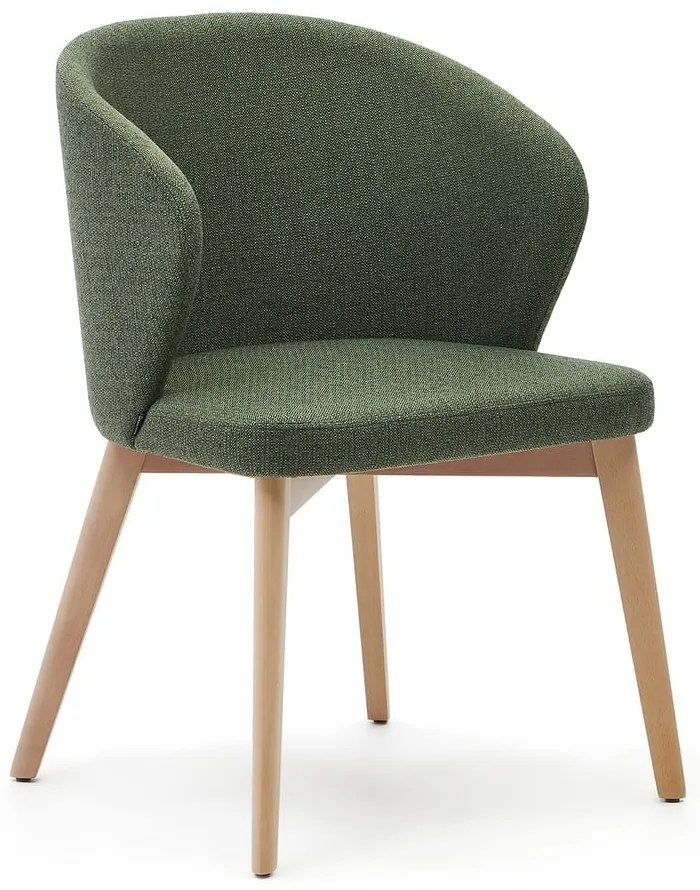 Tmavozelené čalúnené jedálenské kreslo Darice – Kave Home