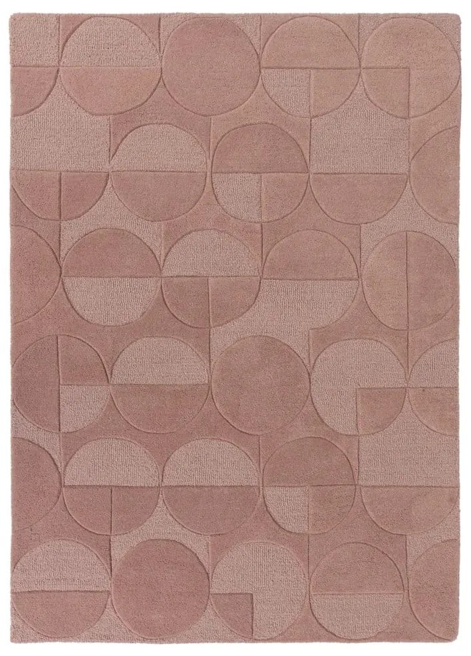 Ružový koberec z vlny Flair Rugs Gigi, 120 × 170 cm
