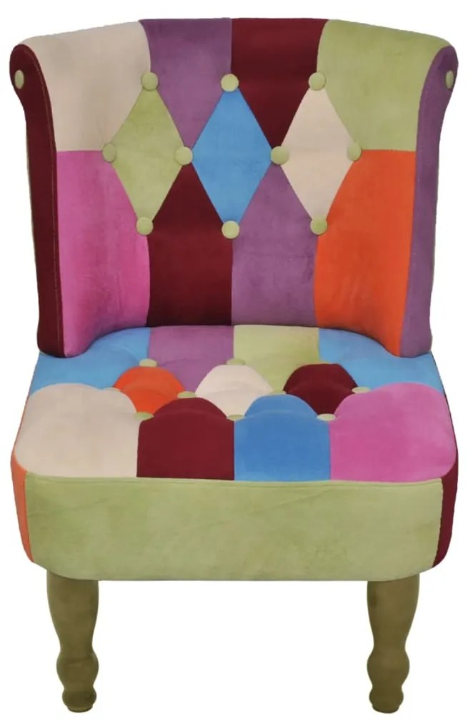 vidaXL Francúzske kreslo v štýle patchwork, látka