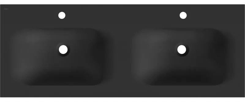 Mexen Vela, dvojumývadlo na zapustenie 121 x 46,5 cm, čierna matná, 25231271D
