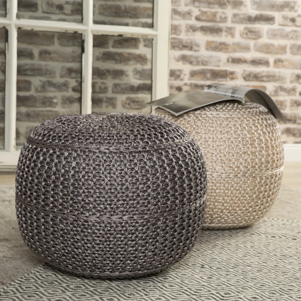 Obsession koberce Sedák Pouf Exo 444 Grey - Průměr 40-45 cm cm