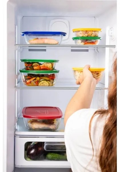 Sada 2× sklenených dóz PYREX na potraviny, 1,2 l a 2,5 l