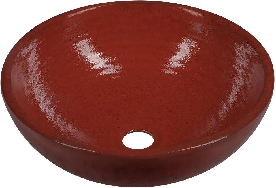 SAPHO - ATTILA keramické umývadlo, priemer 42,5cm, keramické, farba paradajková (DK003)