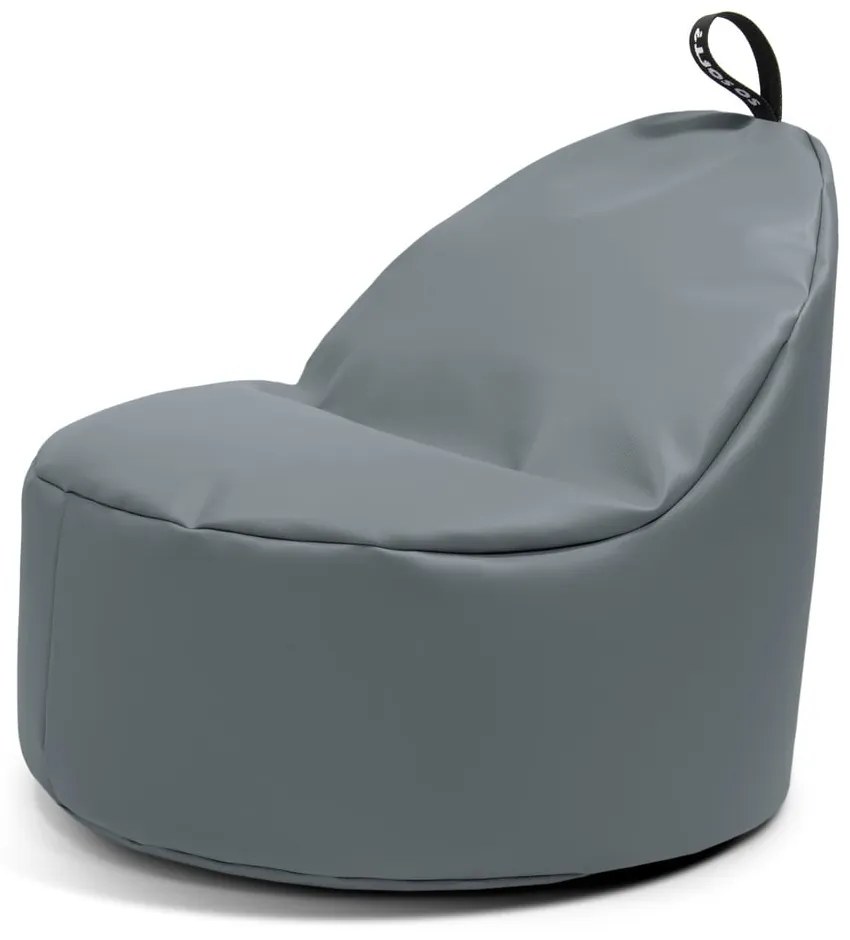 Sivý sedací vak z imitácie kože Round XL – So Soft?