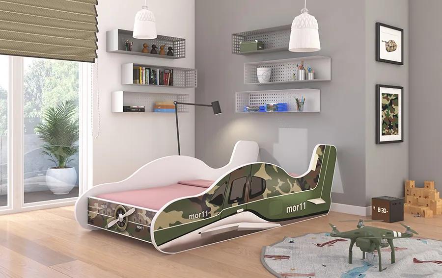 Detská posteľ Plane zelená 160x80 cm