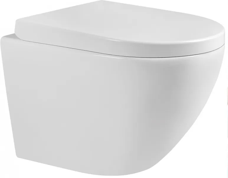 Mexen LENA Rimless, závesná WC misa so sedátkom pomaly-padajúcim, 48 x 36 cm, biela, 30221000