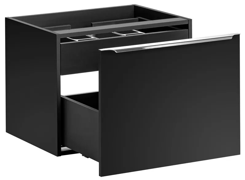 Závěsná skříňka SantaFe Domi s deskou a umyvadly 120 cm černá