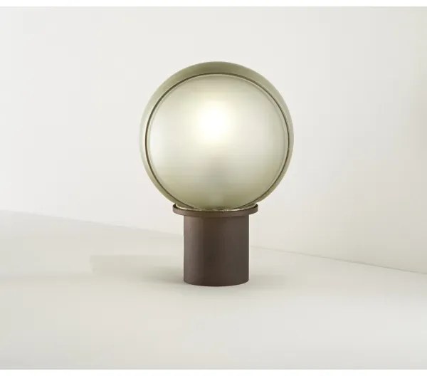 SIRU - Stolná lampa FLORET 1xE14/40W/230V hnedá/šedá benátske sklo