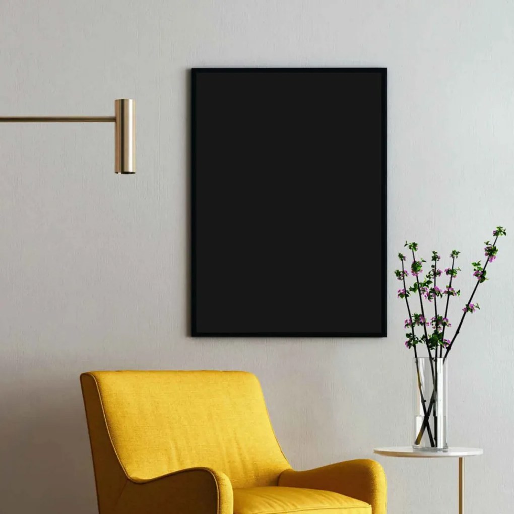 Toptabule.sk MTDRCOL5 Čierna magnetická tabuľa v čiernom drevenom ráme 60x40cm /