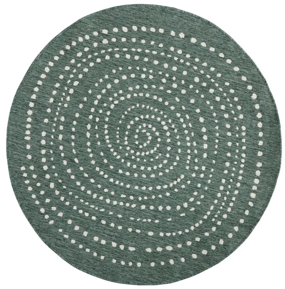 Zelený obojstranný vonkajší koberec NORTHRUGS Bali, Ø 140 cm