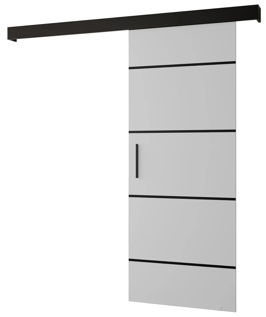 Posuvné dvere 70 cm Slavdro 4 (biela matná + čierna matná). Akcia -6%. Vlastná spoľahlivá doprava až k Vám domov. 1108746