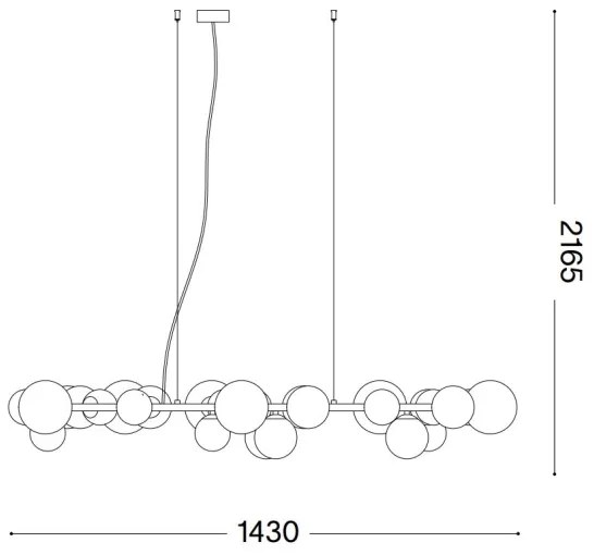 Ideal Lux - LED Luster na lanku PERLAGE 30xG9/3W/230V 143 cm čierna/dymová