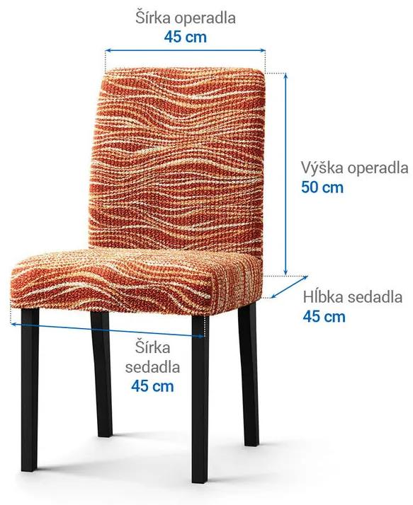 Bielastické poťahy UNIVERSO NOVÉ žíhané tehlové stoličky s operadlom 2 ks 45 x 45 x 50 cm